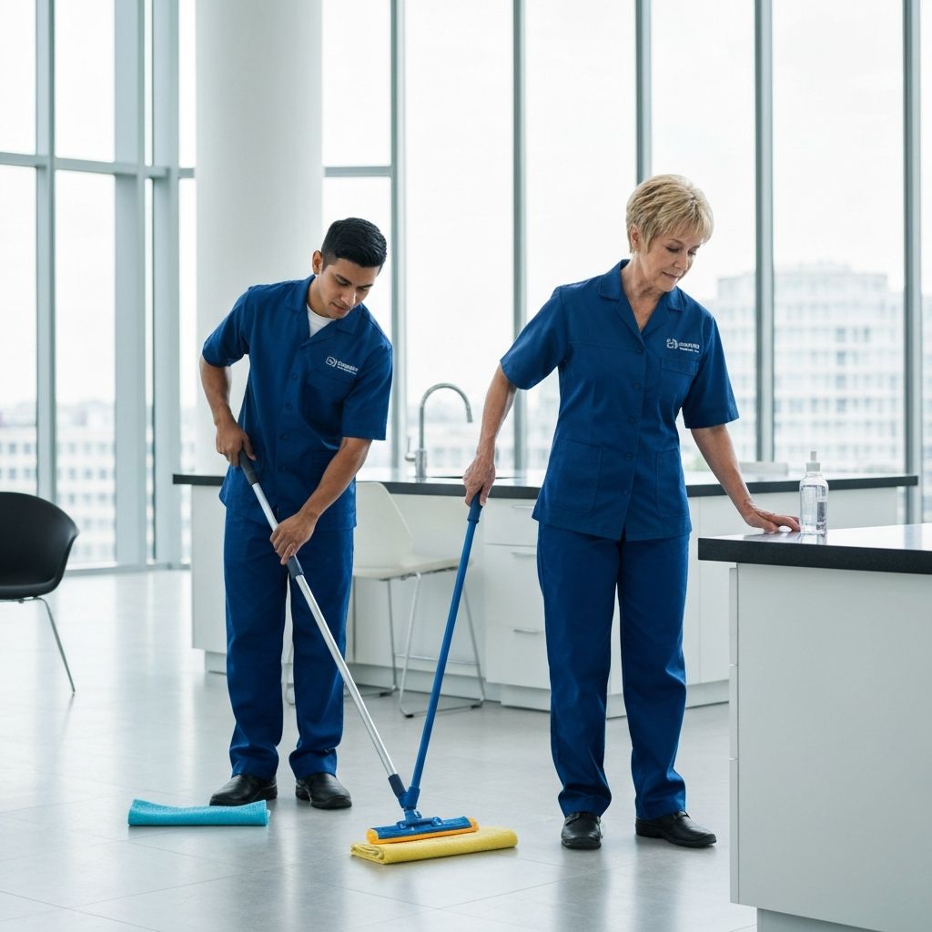 Professional commercial cleaning team